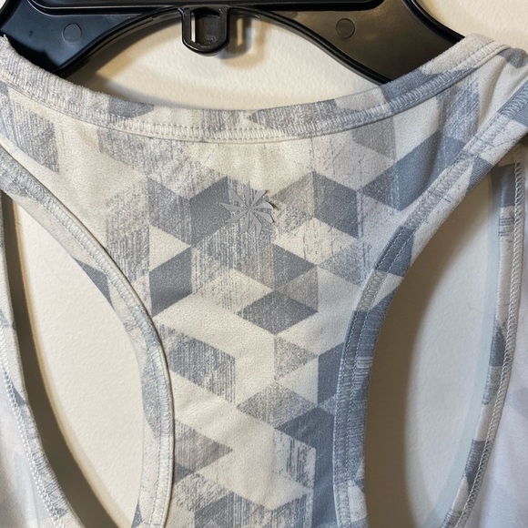 Women’s Athleta Gray and White Razor Back Tank Top Size Medium - Picture 5 of 7
